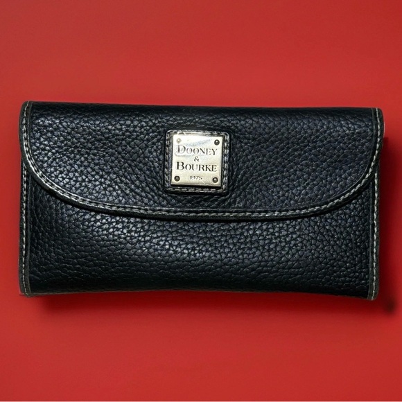 Dooney & Bourke Black Pebble Leather Clutch
